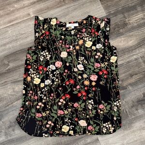 LOFT Multicolor Floral Sleeveless Blouse
